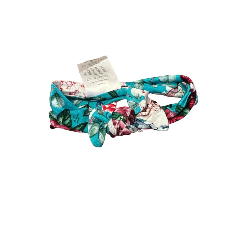 Posh Peanut Floral Knot Headband - Blue and Red
